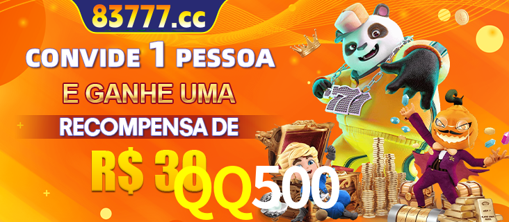 Banner institucional da QQ500 sobre parceria de marcas e criação de uma marca de excelência, apresentando os mascotes de jogos populares como o Fortune Tiger.